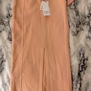 HERVE LEGER NEVER WORN BLUSH BANDAGE SKIRT *matching top also listed for set!
